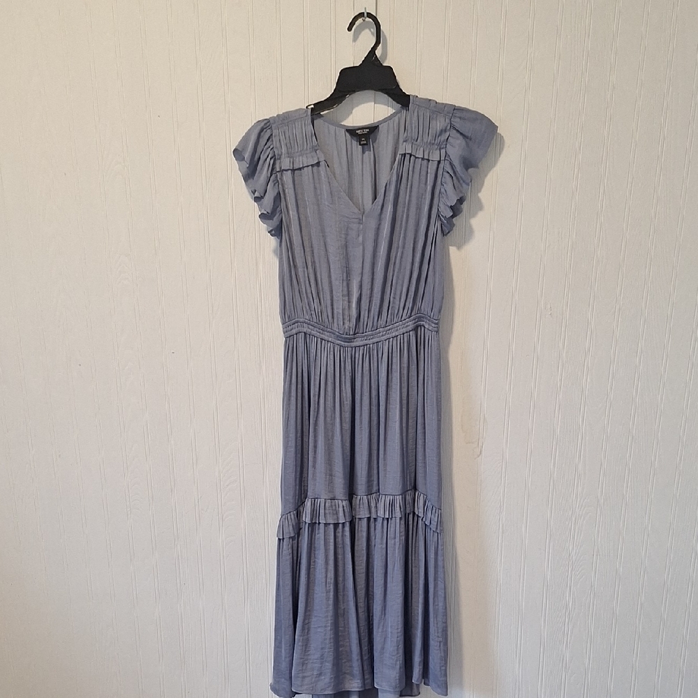 Simply Vera Vera Wang Light Blue Ruffle Midi Dress - Size 8-10